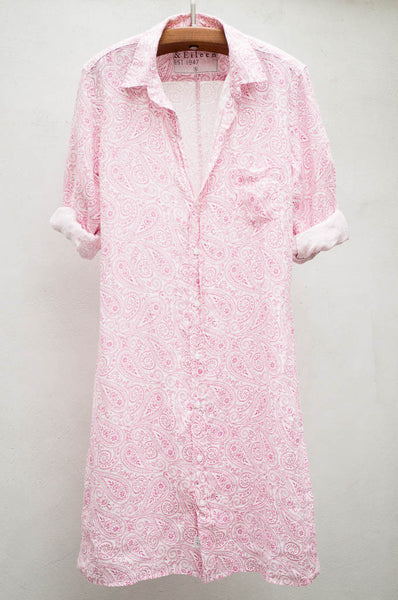 Fuchsia Paisley Linen Murphy Dress