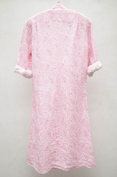 Fuchsia Paisley Linen Murphy Dress