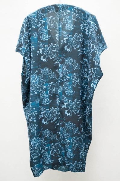 Indigo Floral Cocoon Dress