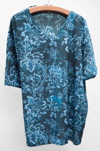 Indigo Floral Shape Top