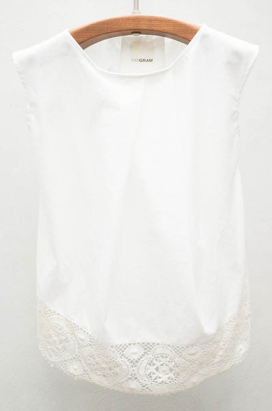 White Lace Trim Top