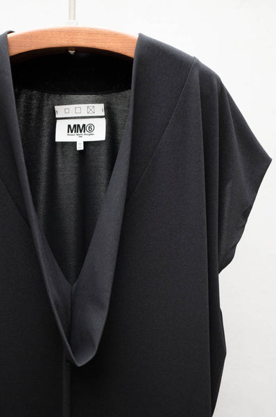 Off Black Deep V Cocoon Dress