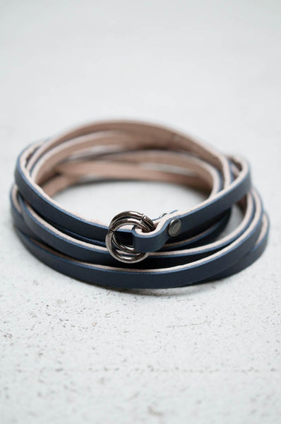 Navy Skinny Belt