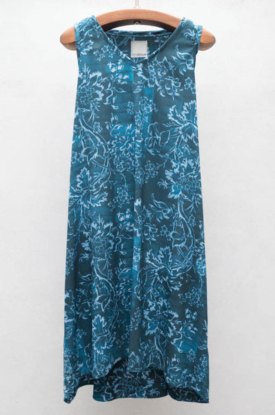 Indigo Sleeveless Floral Dress