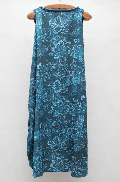 Indigo Sleeveless Floral Dress