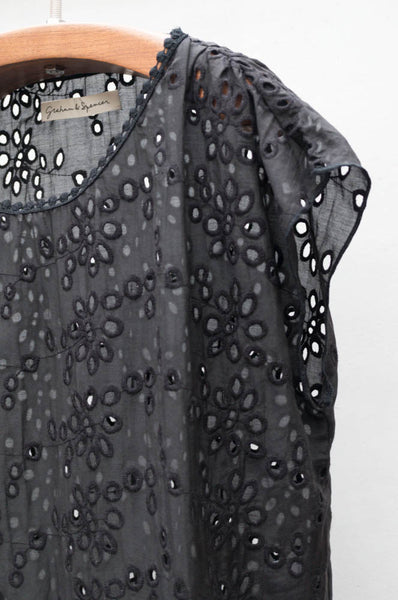 Black Eyelet Top
