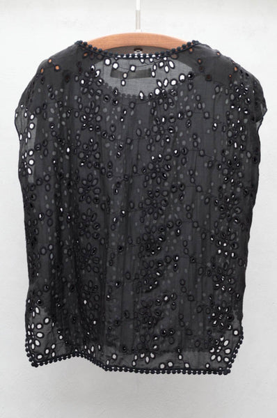 Black Eyelet Top