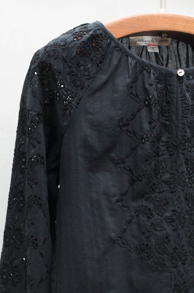 Black Embroidered Top
