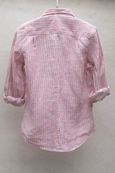 Red & Blue Stripes Linen Barry Shirt