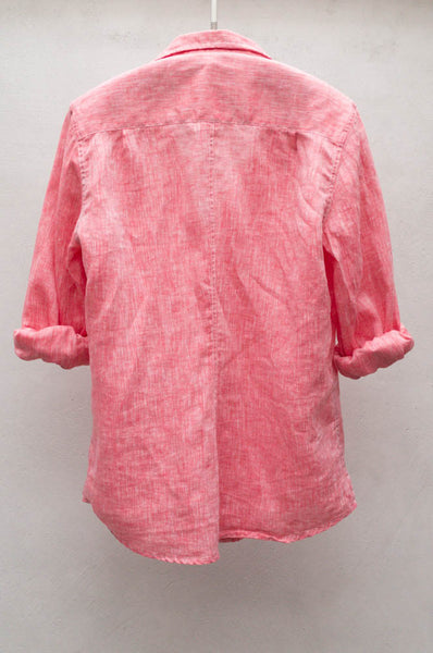 Textured Red Linen Barry Shirt