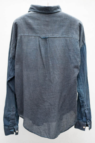 Navy Rhodes Oil Wash Button Down