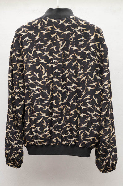 Notte Crane Print Bomber Jacket