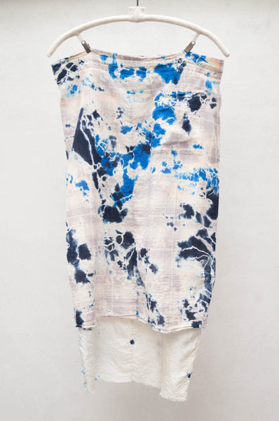 Blue Floral Tie Dye Skirt