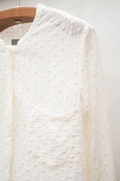 Ivory Dots Button Up Blouse