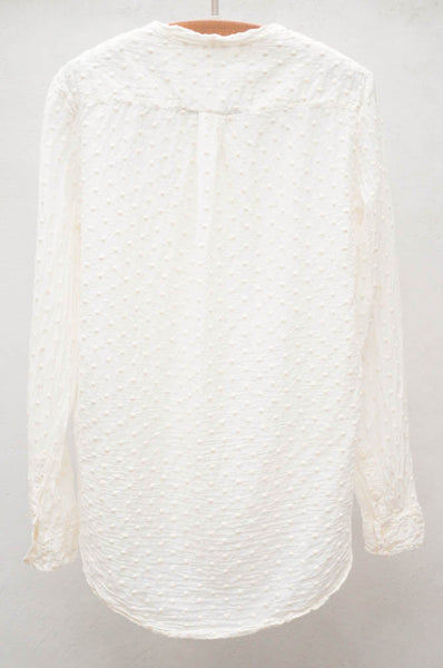 Ivory Dots Button Up Blouse