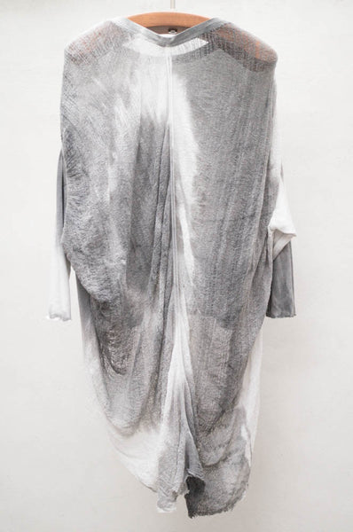 Grey Tie Dye Butterfly Top