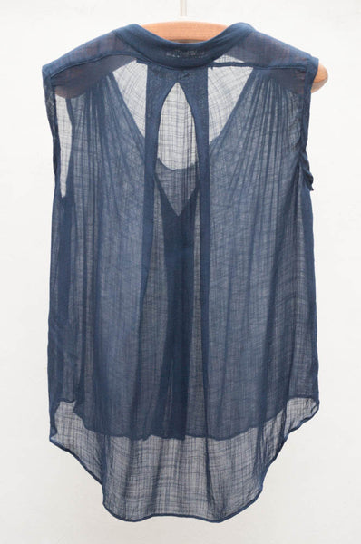 Navy Sleeveless Top