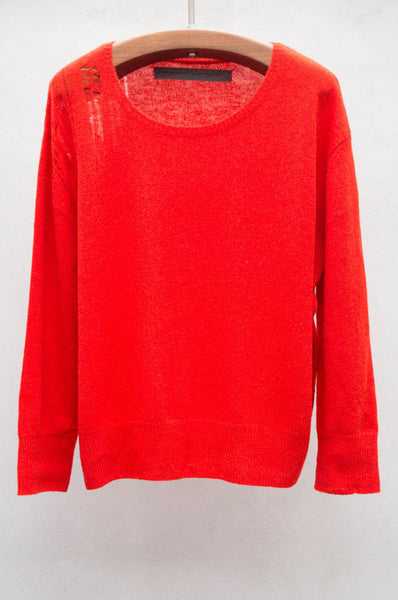 Red Shred Shoulder Pullover