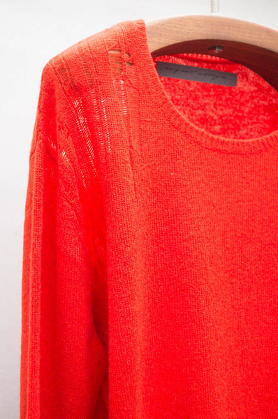Red Shred Shoulder Pullover