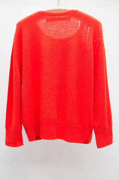 Red Shred Shoulder Pullover