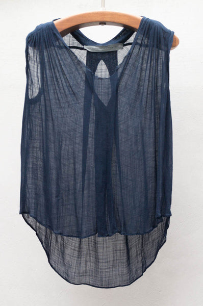 Navy Sleeveless Top