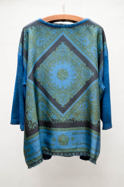 Blue Scarf Pullover