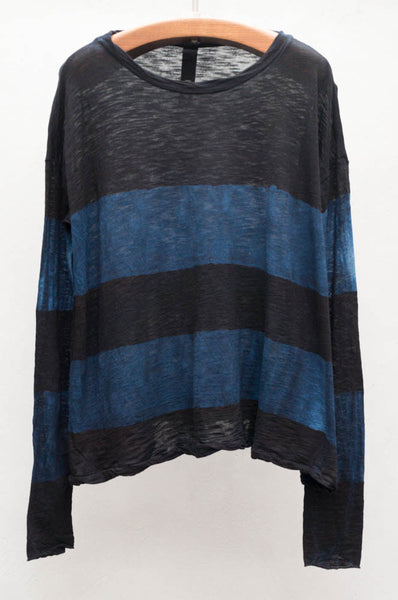 Black Stripe Long Sleeve Trapeze Top