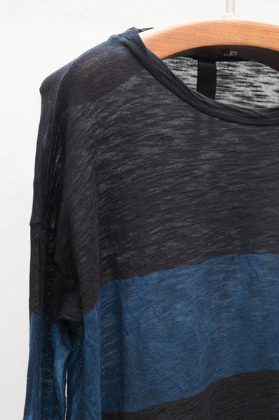 Black Stripe Long Sleeve Trapeze Top