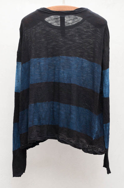 Black Stripe Long Sleeve Trapeze Top