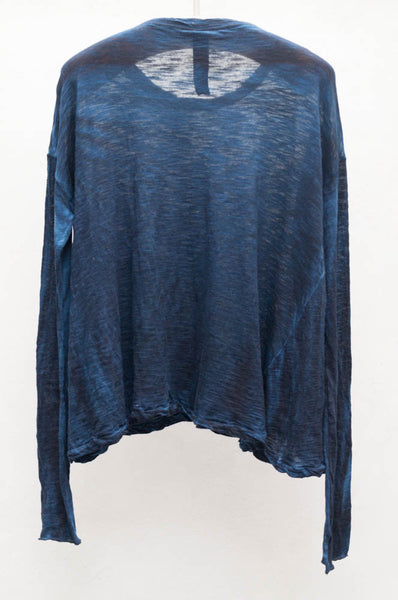 Deep Blue Long Sleeve Trapeze Top