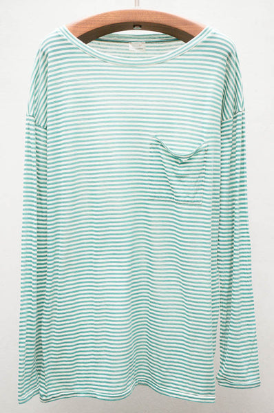 Green Long Sleeve Stripe Tee