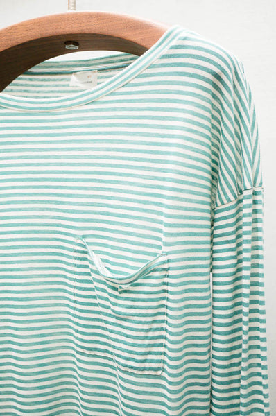 Green Long Sleeve Stripe Tee