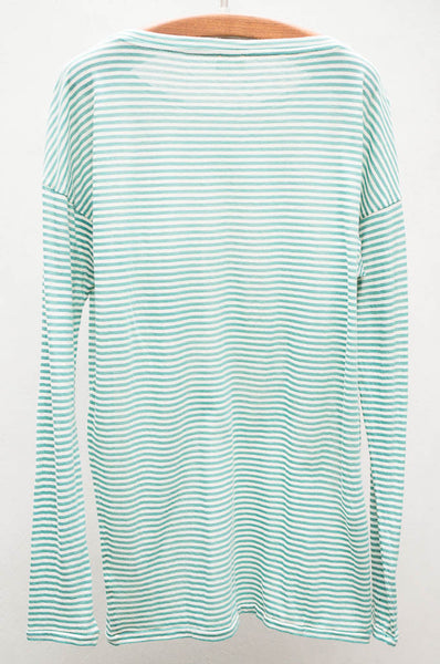 Green Long Sleeve Stripe Tee