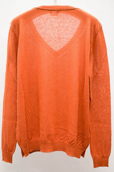 Orange V Neck Pullover