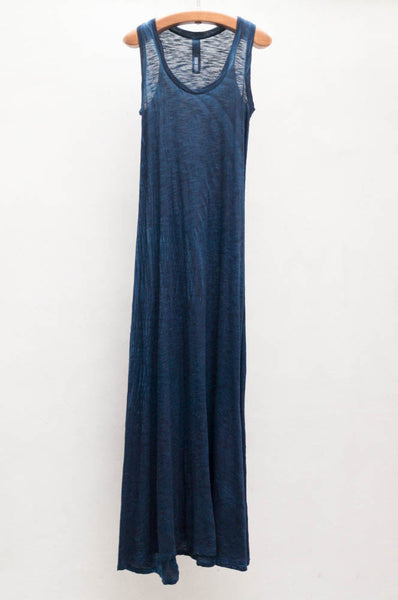 Deep Blue Long Trapeze Dress