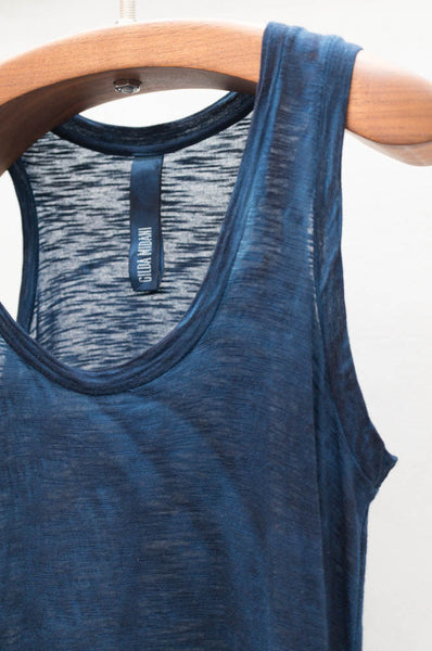 Deep Blue Long Trapeze Dress