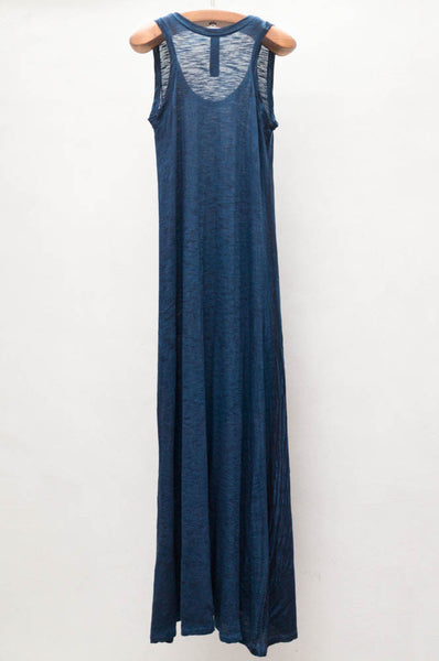 Deep Blue Long Trapeze Dress