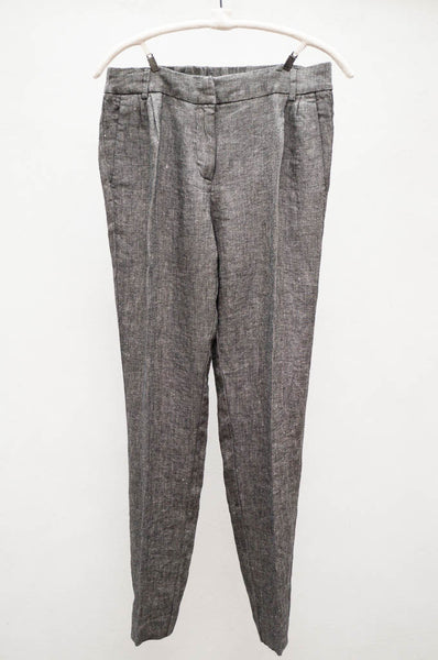 Blackish Pleated Linen Pant