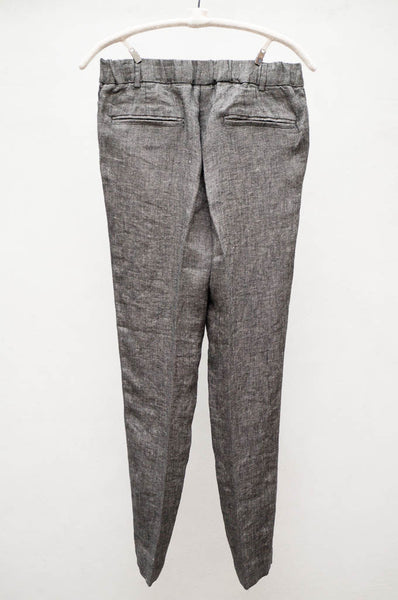 Blackish Pleated Linen Pant