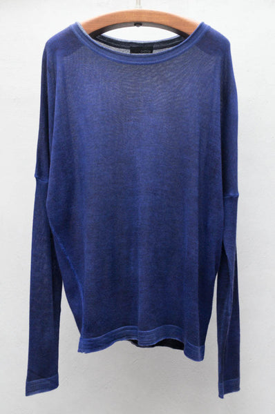 Purple Boatneck Long Sleeve Sweater