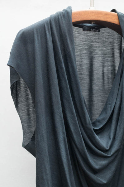 Anthracite Drape Neck Top