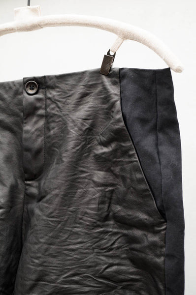 Leather Front Shorts