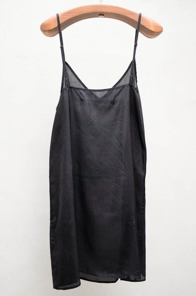 Black Silk Chiffon Slip