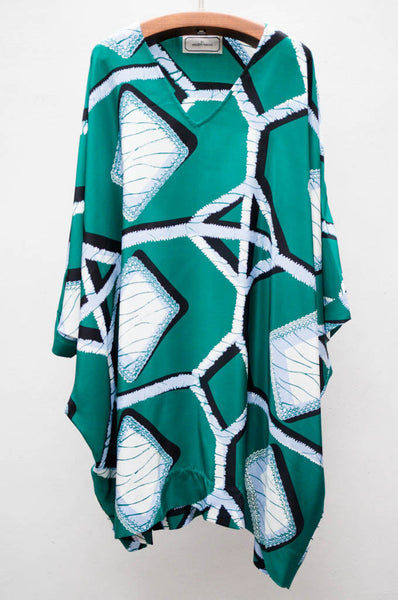 Green Printed Pinjada Caftan