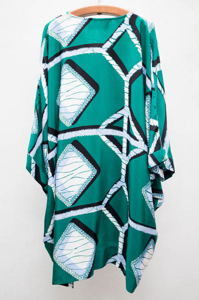 Green Printed Pinjada Caftan