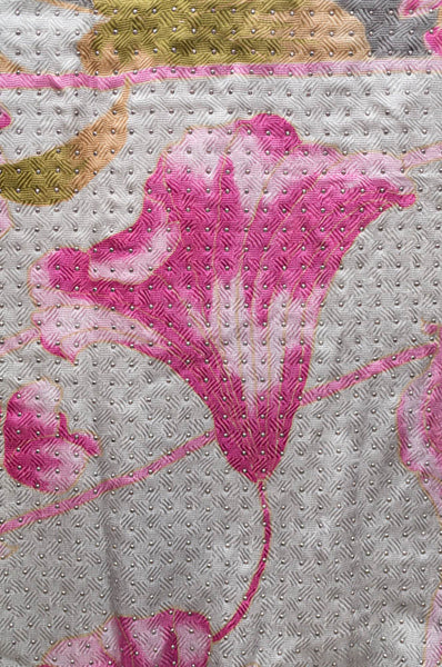 Pink Floral Vintage Scarf with Metal Studs