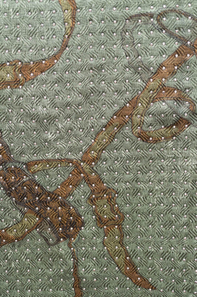 Dark Green Equestrian Vintage Scarf with Metal Studs