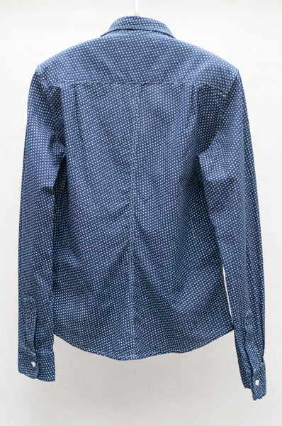 Navy Barry Stonewashed Indigo Button Down