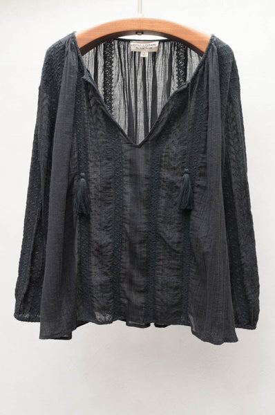 Black Bohemian Blouse