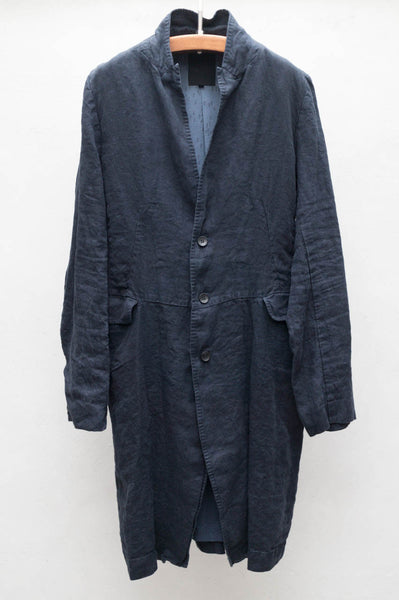 Navy Linen Coat